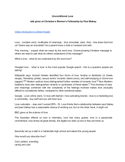 Copy of Paul`s talk on Unconditional Love