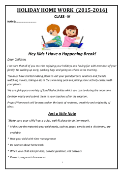 holiday home work (2015-2016) - Saint Giri Sr. Secondary School