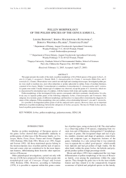 pollen morphology of the polish species of the genus sorbus l.
