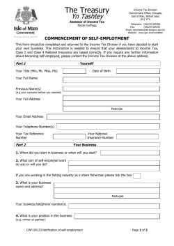 Commencement of Self Employment