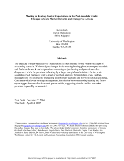 Meeting or Beating Analyst Expectations in the Post