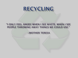 The importance of recycling