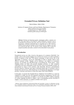 Extended Privacy Definition Tool