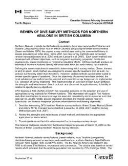 review of dive survey methods for northern abalone in british columbia