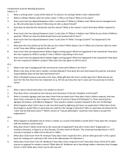 Frankenstein Summer Reading Questions Letters 1