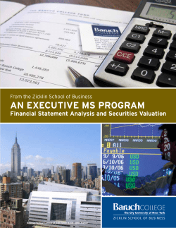 an executive ms program - Zicklin School of Business