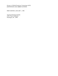 Glossary of Oilfield Production Terminology