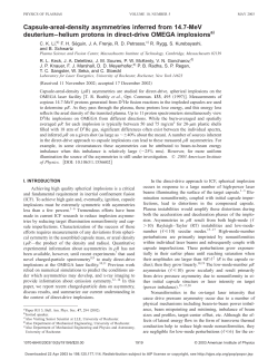 Capsule-areal-density asymmetries inferred from 14.7-MeV