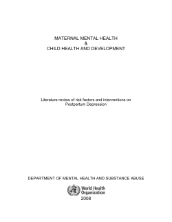 maternal mental health - World Health Organization