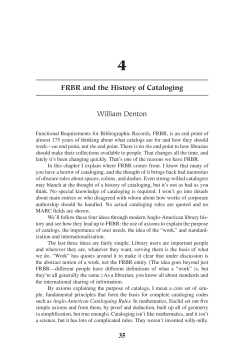 FRBR and the History of Cataloging