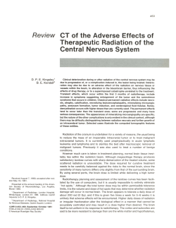 CT of the Adverse Effects of Therapeutic Radiation of the Central
