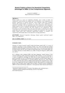 Human Capital as Source for Sustained Competitive