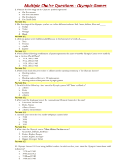 Multiple Choice Questions - Olympic Games