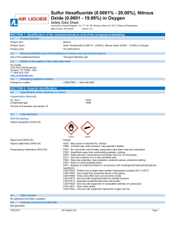 Sulfur Hexafluoride (0.0001% - 20.00%), Nitrous