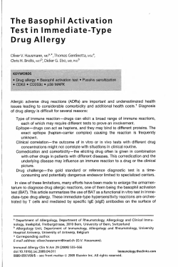 The Basophil Activation Test in Immediate-Type Drug - Lab-Tech