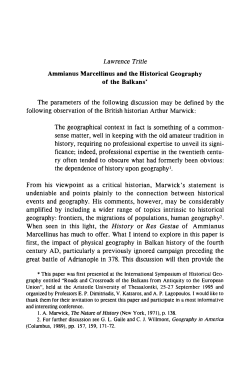 Lawrence Tr&iacute;tle Ammianus Marcellinus and the Historical