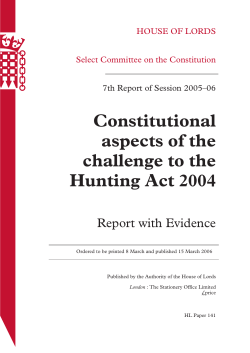 Constitutional aspects of the challenge to the Hunting Act 2004