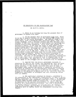 My Objections to the Colonization Plan