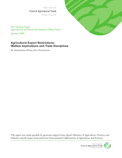 Agricultural Export Restrictions: Welfare Implications and Trade