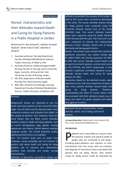 Nurses` characteristics and their Attitudes toward Death and Caring
