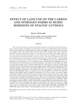 EffEct of land usE on thE carbon and nitrogEn forms in humic