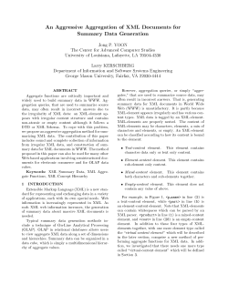 An Aggressive Aggregation of XML Documents for summary Data