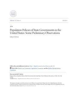 Population Policies of State Governments in the