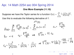Apr. 14 Math 2254 sec 004 Spring 2014