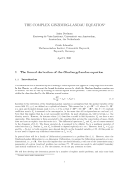 the complex ginzburg-landau equation
