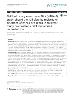 Nail bed INJury Assessment Pilot (NINJA