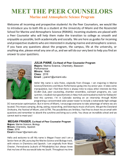 meet the peer counselors - Rosenstiel School of Marine and