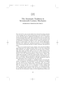 The Axiomatic Tradition in 17th