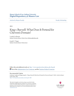 King v. Burwell: What Does It Portend for Chevron`s Domain?
