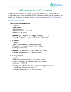 Addressing Letters to Policymakers