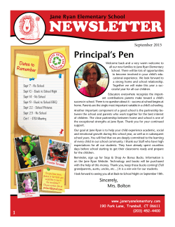 newsletter - Jane Ryan Elementary