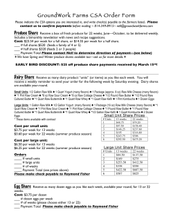GroundWork Farms CSA Order Form