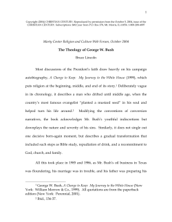 The Theology of George W. Bush - The University of Chicago