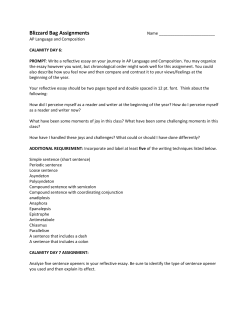 Blizzard Bag Assignments
