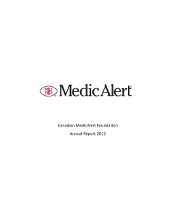 Canadian MedicAlert Foundation Annual Report 2012