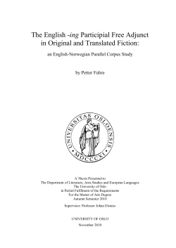 The English -ing Participial Free Adjunct in Original and Translated