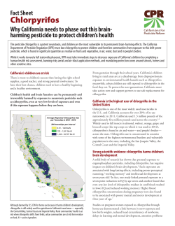 Chlorpyrifos - Californians for Pesticide Reform