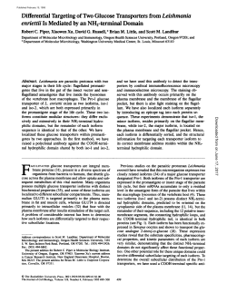 Differential Targeting of Two Glucose Transporters from Leishmania