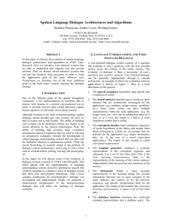 Architectures and Algorithms