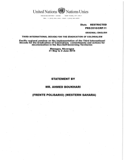 Statement of Mr. Ahmed Boukhari (Frente Polisario) (Western Sahara)
