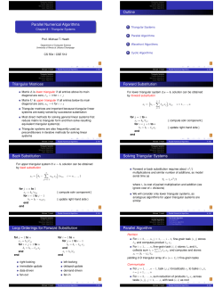 Parallel Numerical Algorithms - Chapter 8 &ndash; Triangular Systems