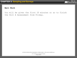 CHAPTER 5: Sampling and Surveys