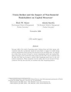 Union Strikes and the Impact of Non-financial Stakeholders