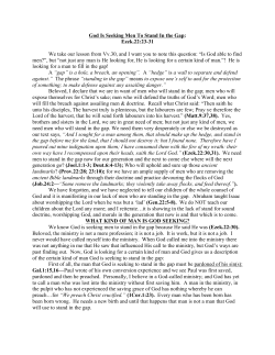 God Is Seeking Men To Stand In the Gap-1