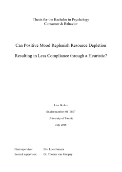 Can Positive Mood Replenish Resource Depletion Resulting in Less