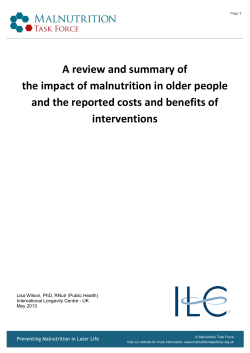 A review and summary of the impact of malnutrition in older people